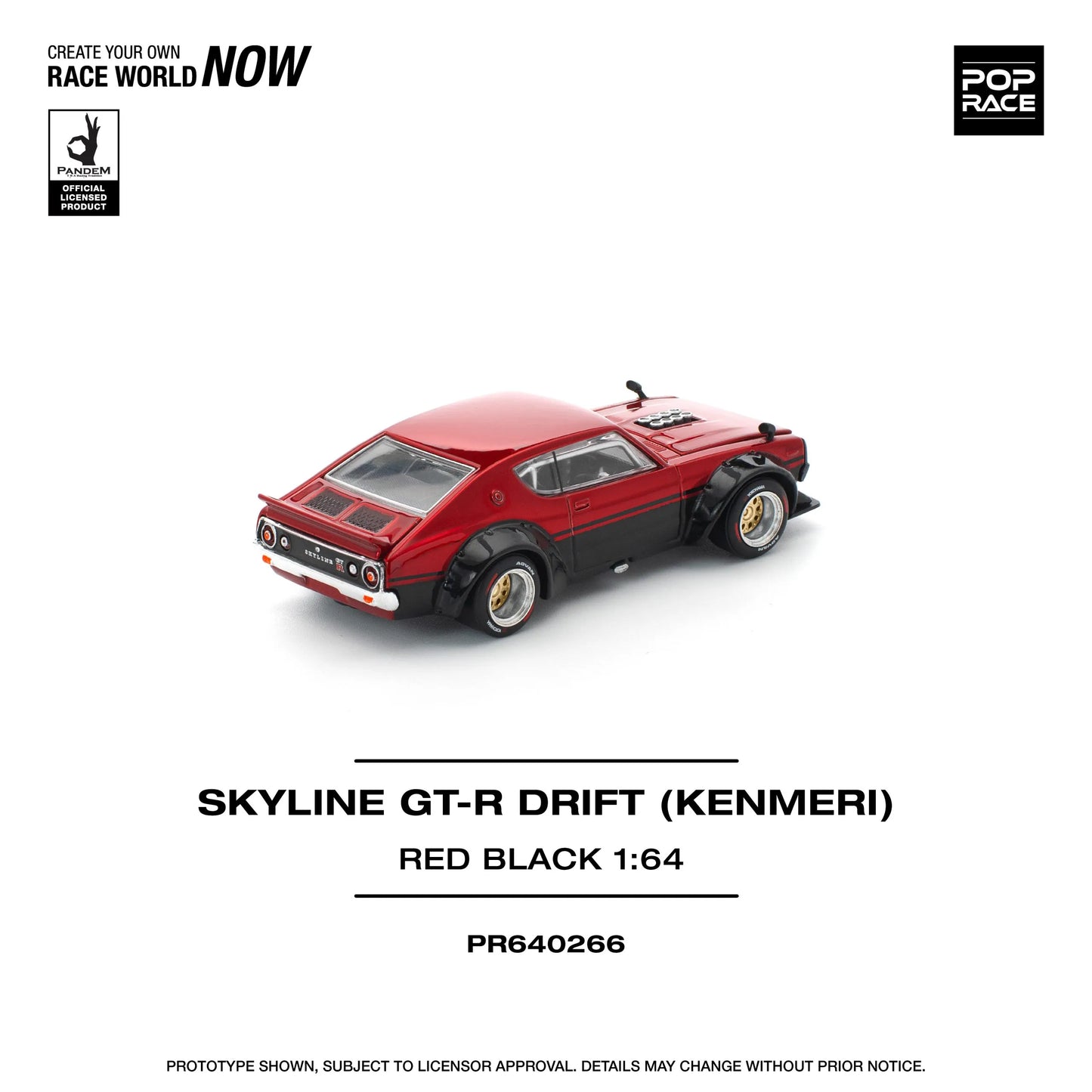 Nissan Skyline KPGC110 GT-R V8 Drift (Kenmeri) Red Black – PR64-0266