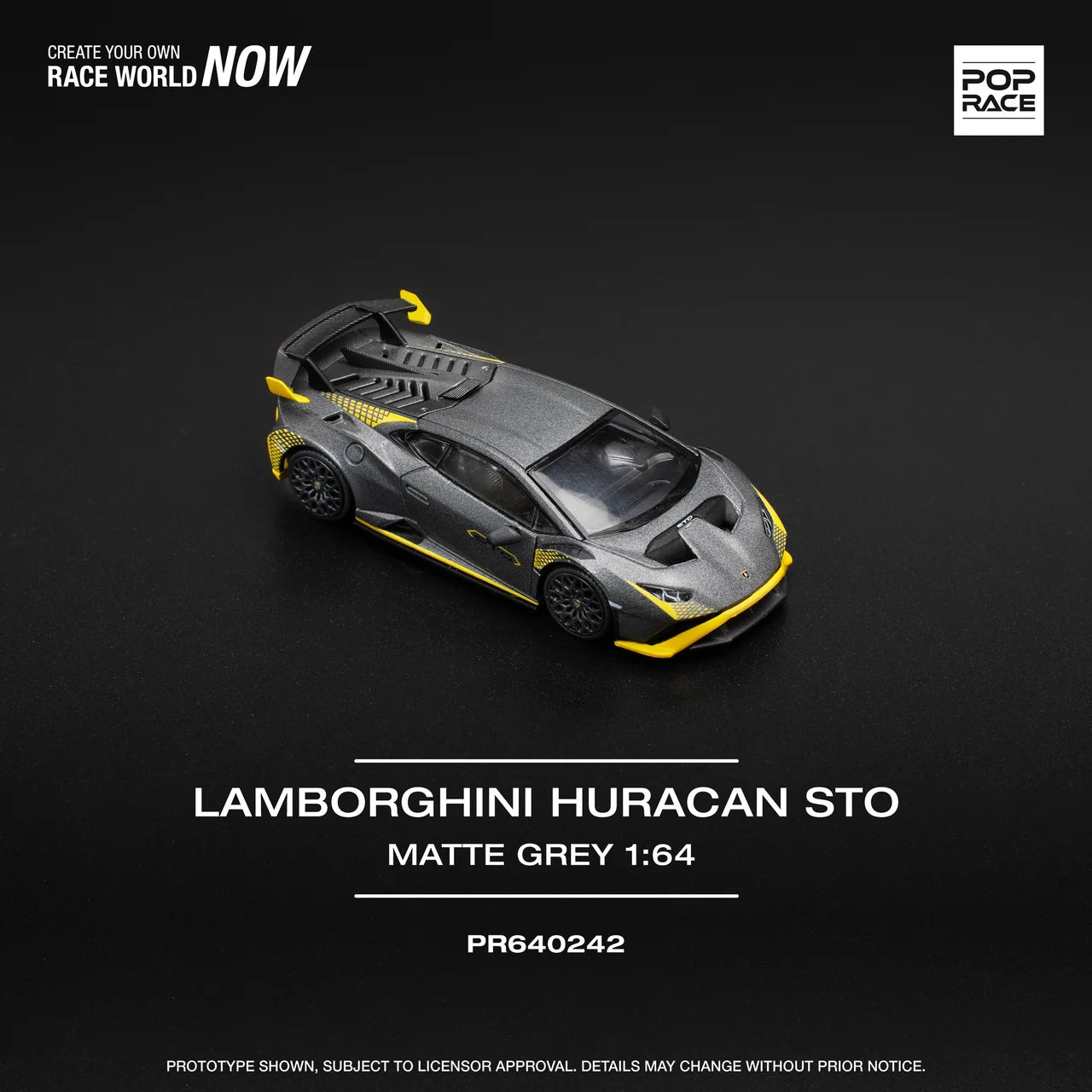 Lamborghini Huracan STO (MATTE GREY) Pop Race 1:64