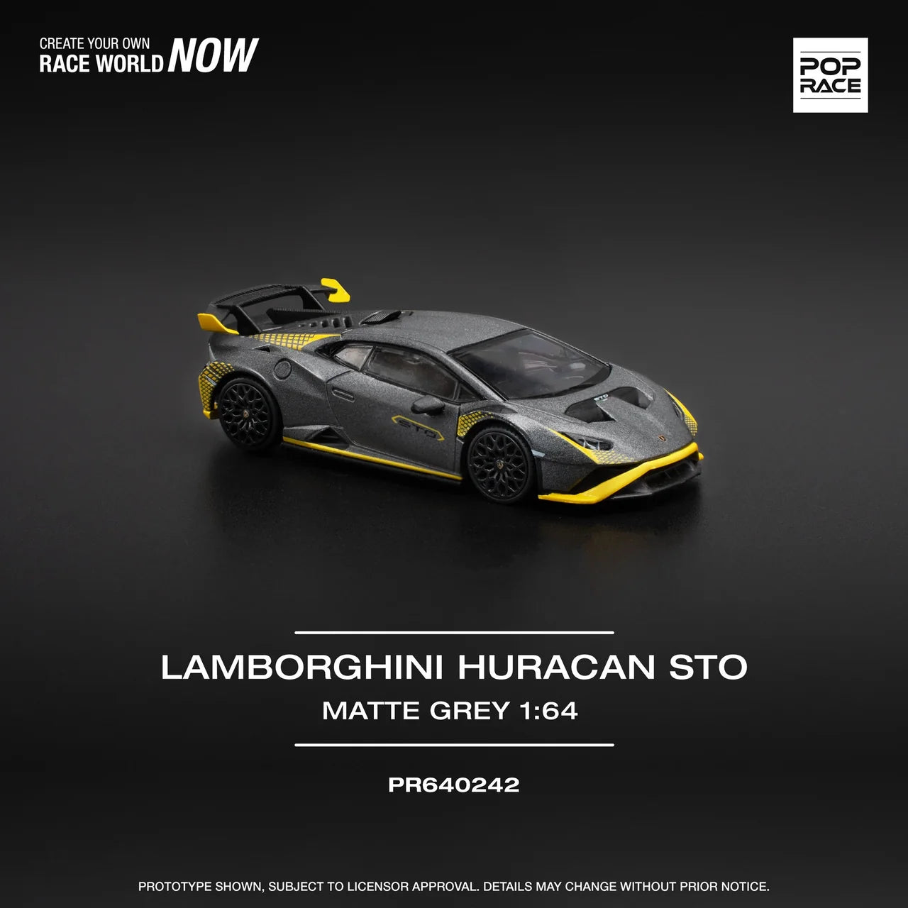Lamborghini Huracan STO (MATTE GREY) Pop Race 1:64