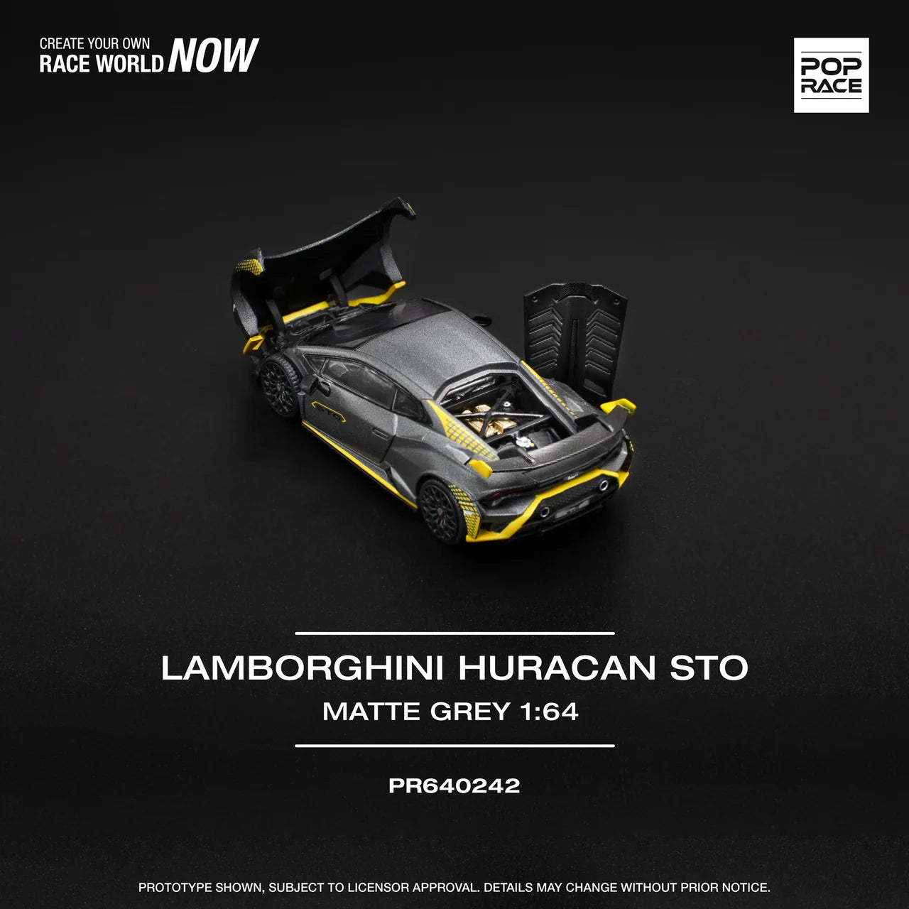 Lamborghini Huracan STO (MATTE GREY) Pop Race 1:64