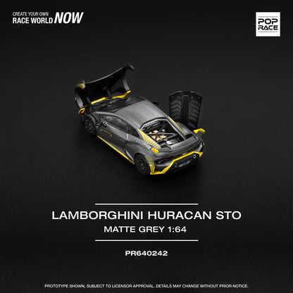 Lamborghini Huracan STO (MATTE GREY) Pop Race 1:64